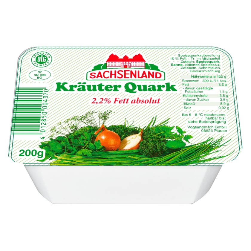 Sachsenland Kräuterquark 2,2% Fett 200g